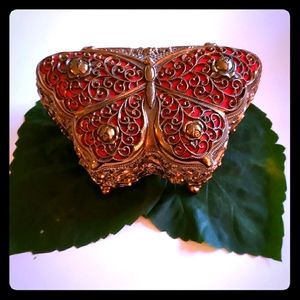Vintage 60s butterfly jewelry box